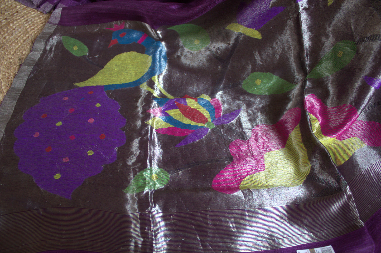 Matka Purple Silk saree with Paithani pallu and running blouse