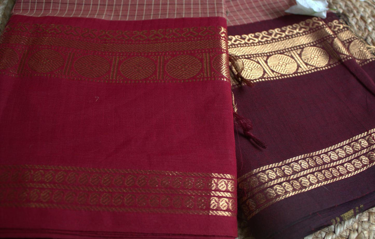 Kanchi cotton Light Brown with ganga jamuna border and running blouse