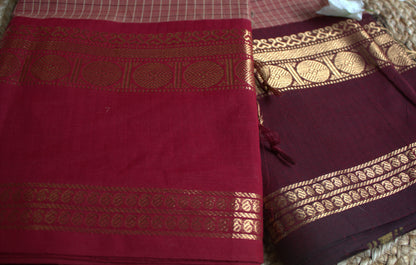 Kanchi cotton Light Brown with ganga jamuna border and running blouse