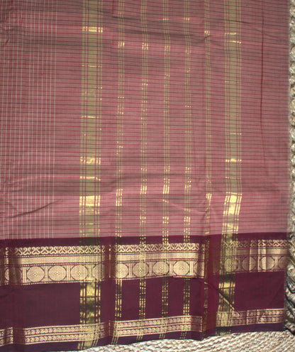 Kanchi cotton Light Brown with ganga jamuna border and running blouse