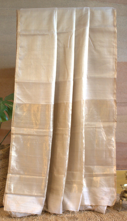Maherswari Tissue silk Saree with small zari and running blouse