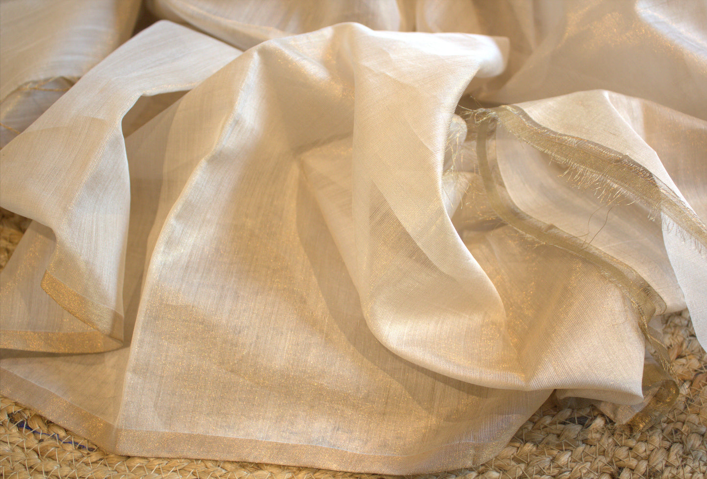 Maherswari Tissue silk Saree with small zari and running blouse