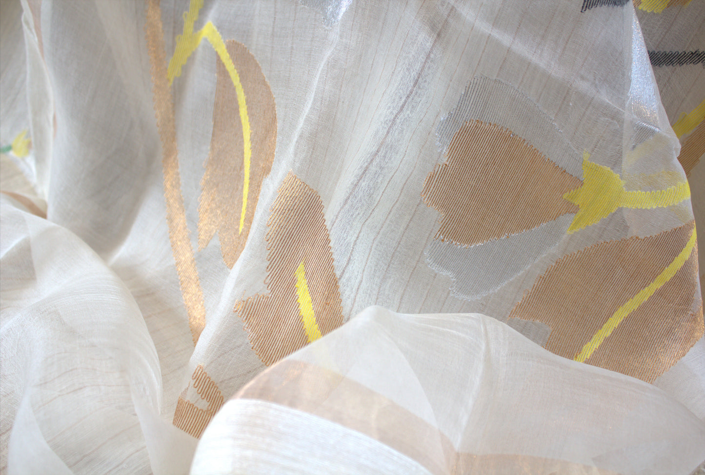 Pure Matka Silk white saree with honey bee weaving and running blouse
