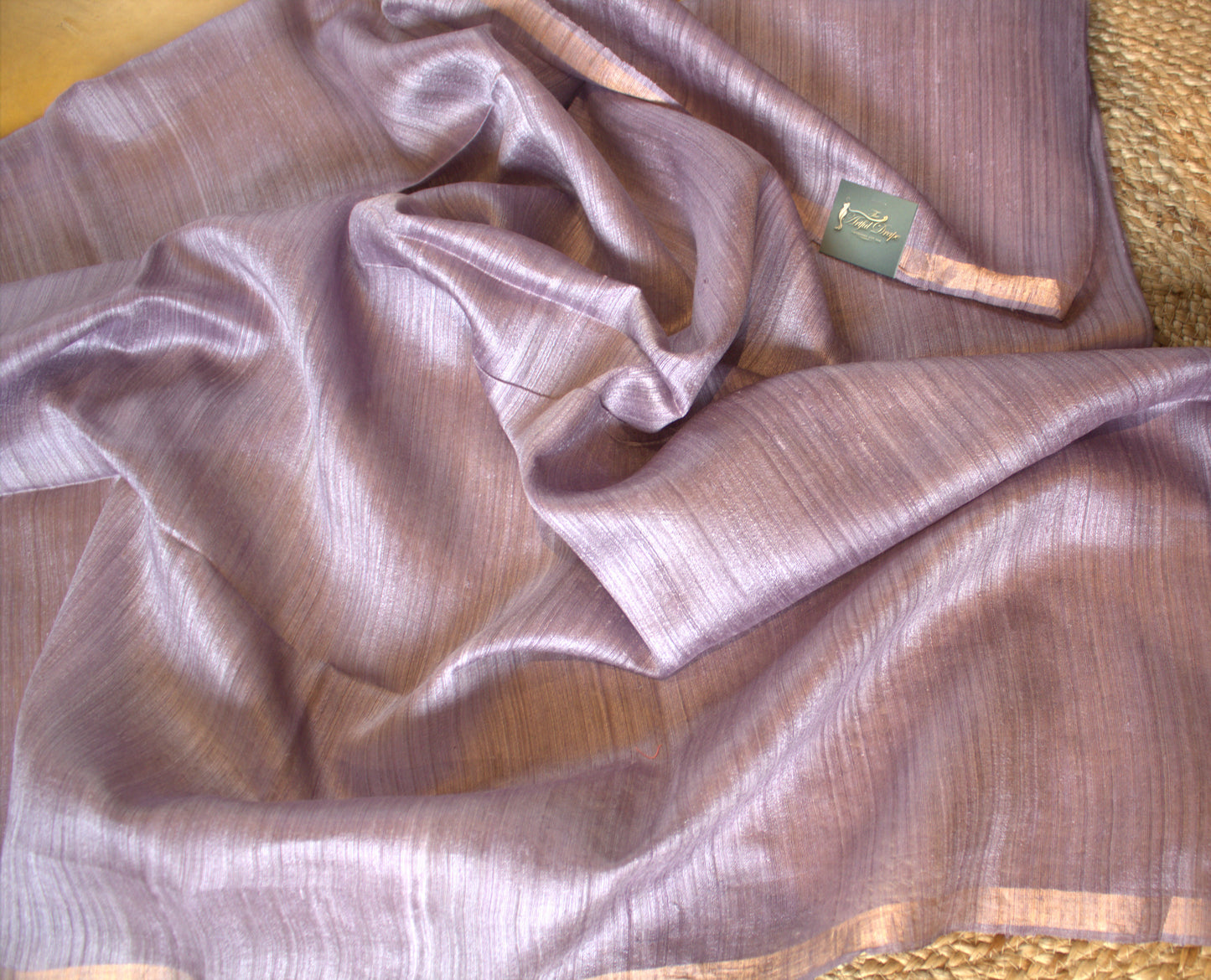 Pure Muslin silk sequence weaving saree with peacock weave pallu and matka silk blouse