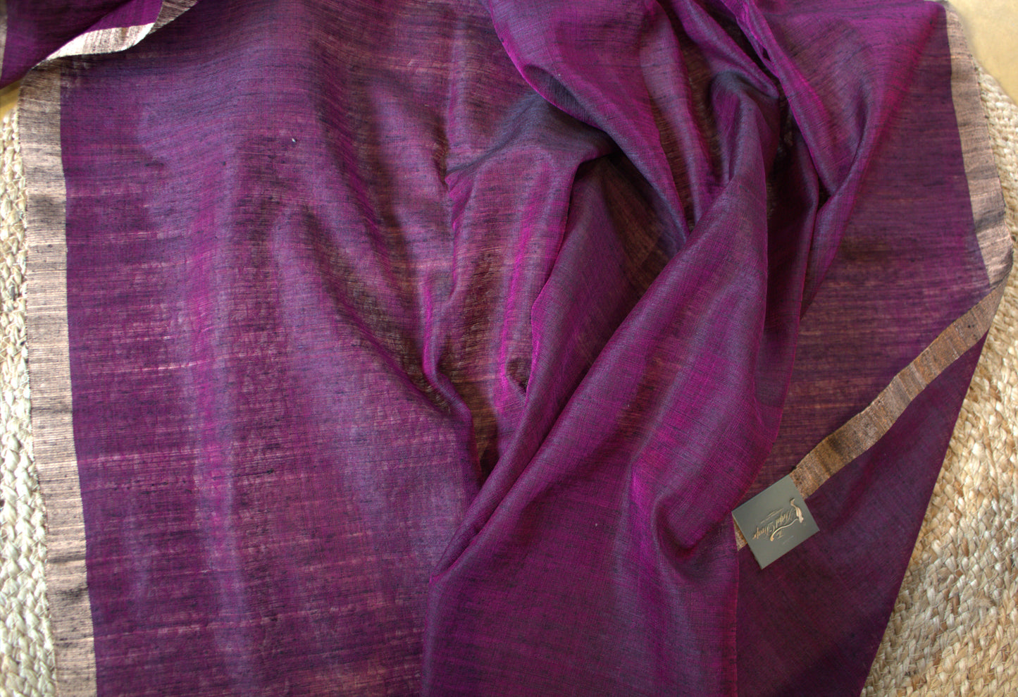 Pure Muslin Silk purple sequence weaving saree with Paithani pallu and Matka blouse