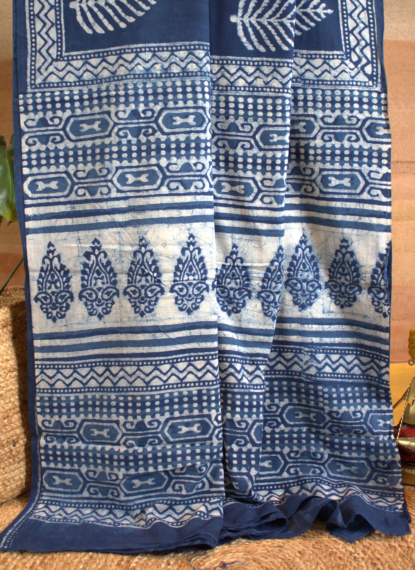 Mul cotton Saree Dabu print