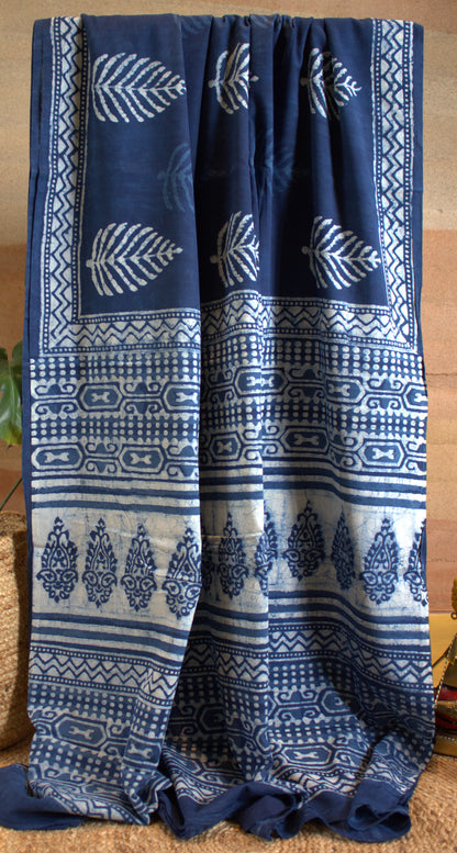 Mul cotton Saree Dabu print
