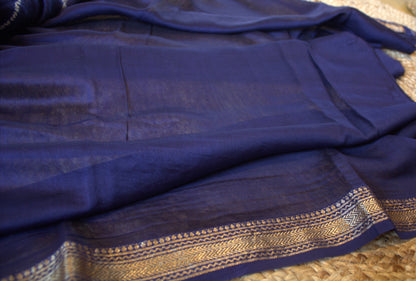 Maheshwari silk Blue tie and dye saree with contrast blouse