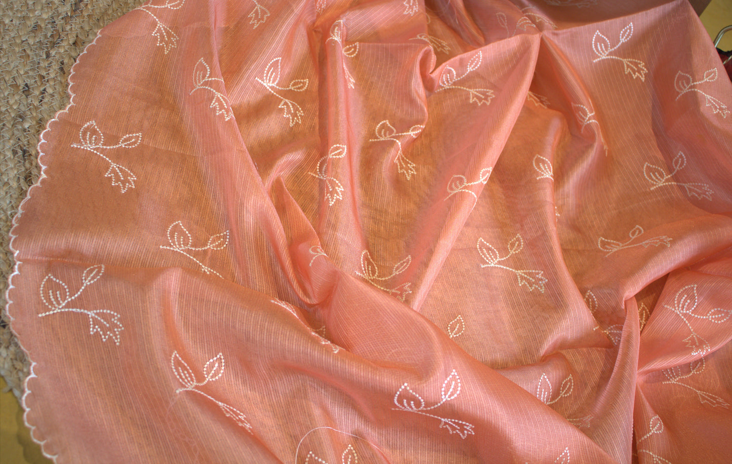 Kota Multicolor saree with overall buttas and embroided blouse
