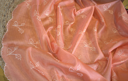 Kota Multicolor saree with overall buttas and embroided blouse