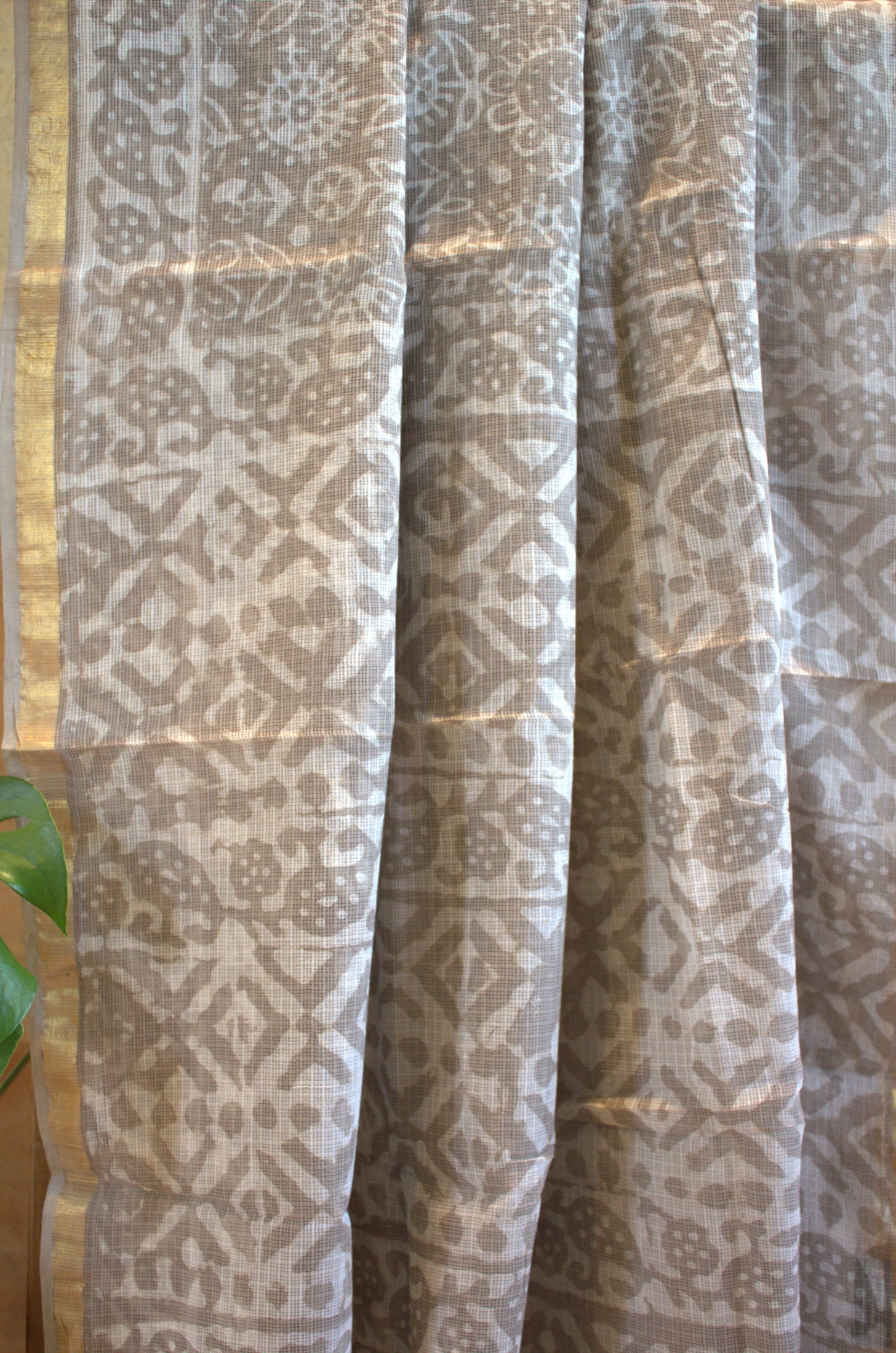 Kota Grey saree with small zari border