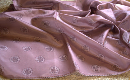 Kota Peach Saree with beautiful prints and handwork and printed blouse