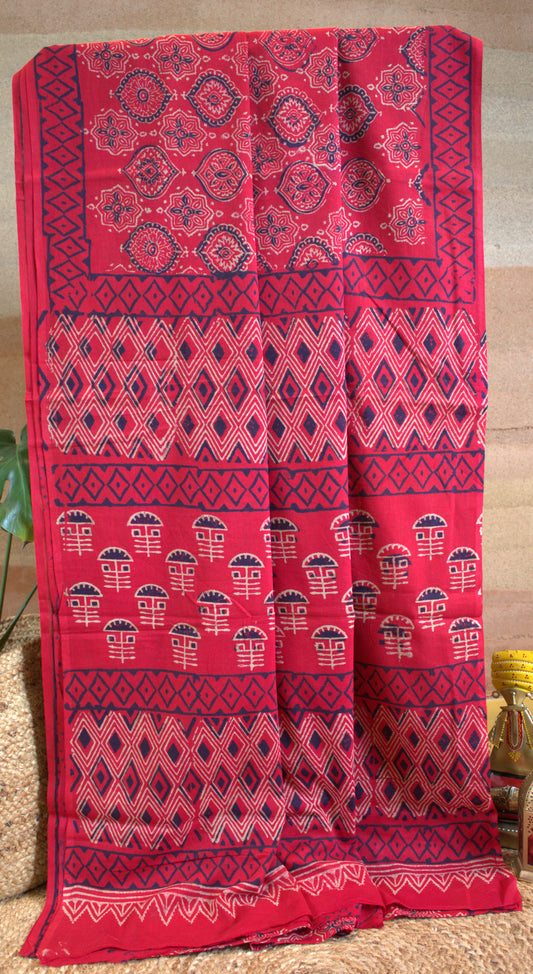 Mul Cotton Saree Napthol print