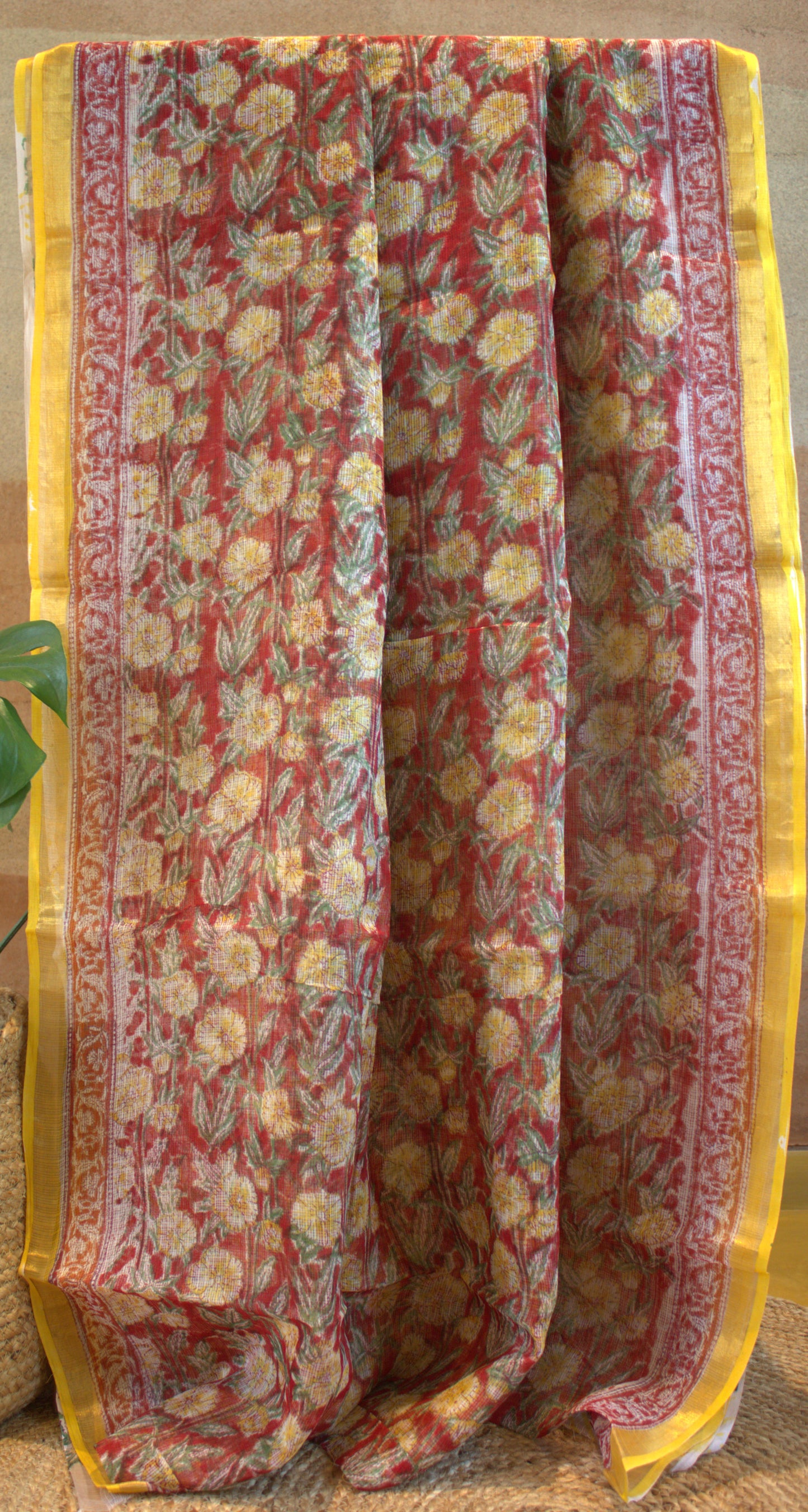 Kota Red saree with small zari border