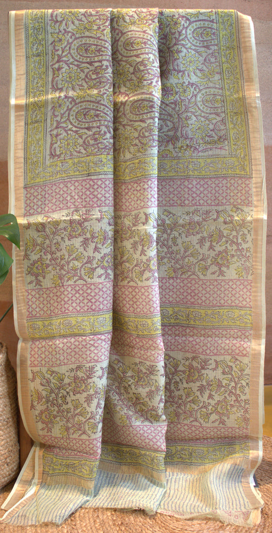 Kota Multi color saree with small zari border
